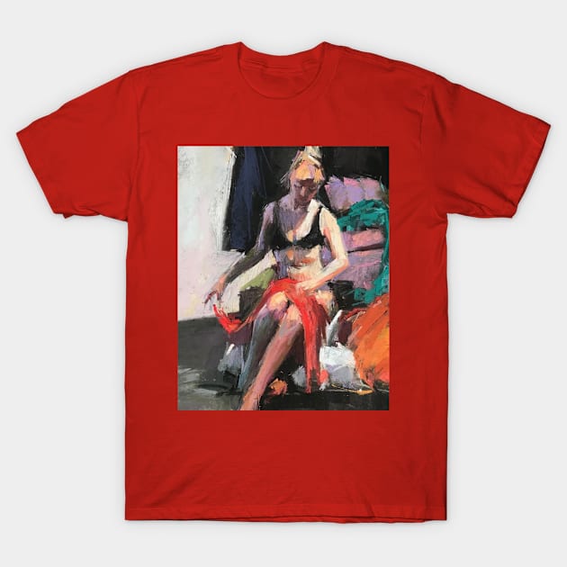 Women Abstrac Art T-Shirt by momokcuil